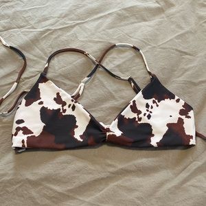 Skatie bikini top in Dallas (cow print) - size small